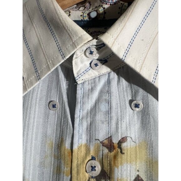 English Laundry Men's Blue Print Shirt L Button Up Christopher Wicks M26 - Picture 12 of 14
